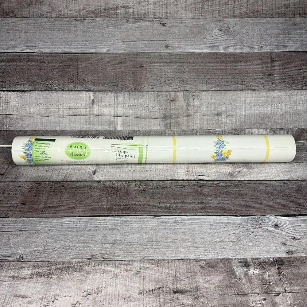 Waverly Wallpaper Floral Stripe Print Double Roll 60 Sq Ft Vintage Retired Gift